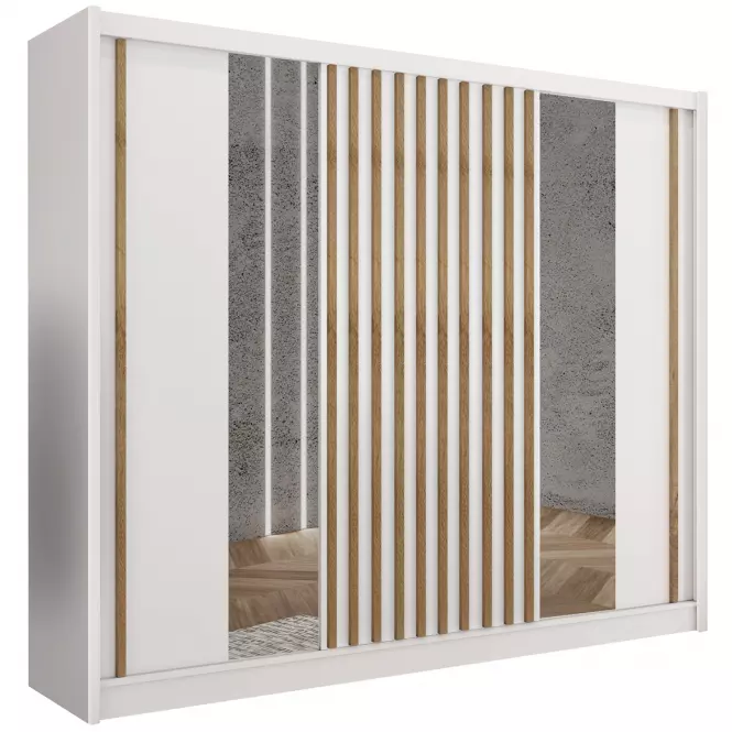 Szafa Ladder 250 biały/lamele dąb craft