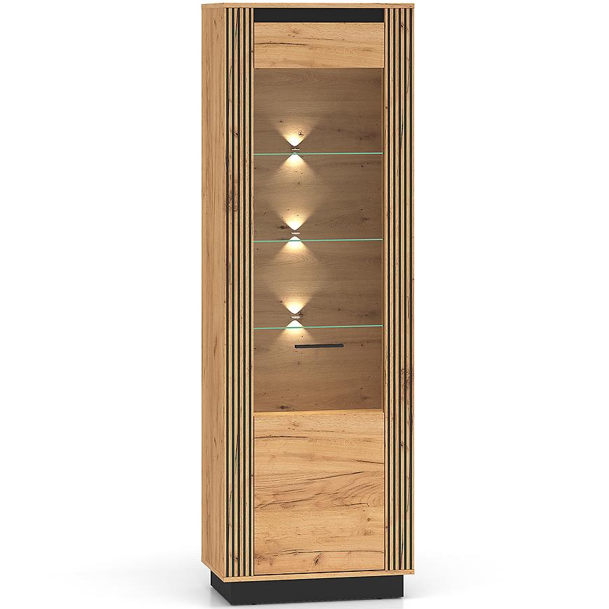 Witryna Urso 04 dąb craft złoty/czarny