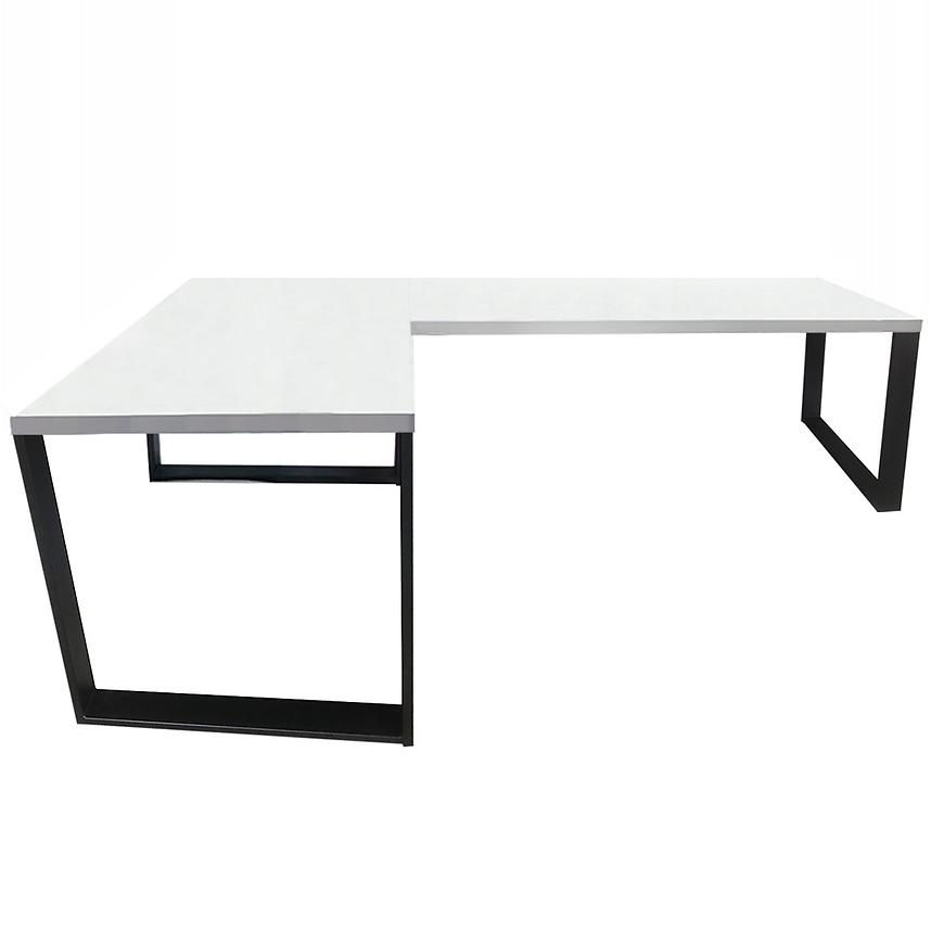 Biurko Gamingowe Narożne Loft Top Białe 202x136x2.8 Model 0