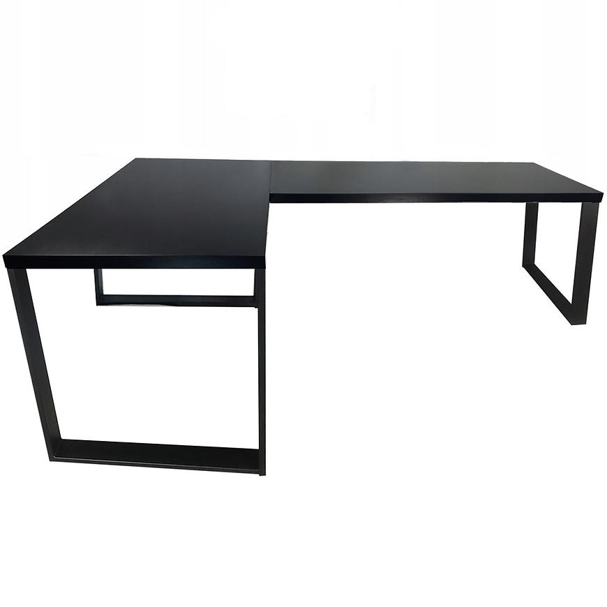 Biurko Gamingowe Narożne Loft Top Czarne 202x136x2.8 Model 0