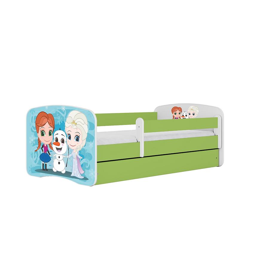 Łóżko Dziecięce Babydreams+Sz+M Zielone 80x160 Kraina Lodu
