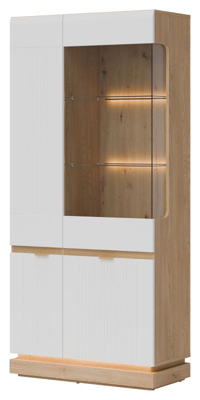 Witryna Milton ML06 dąb cremona torro/biały