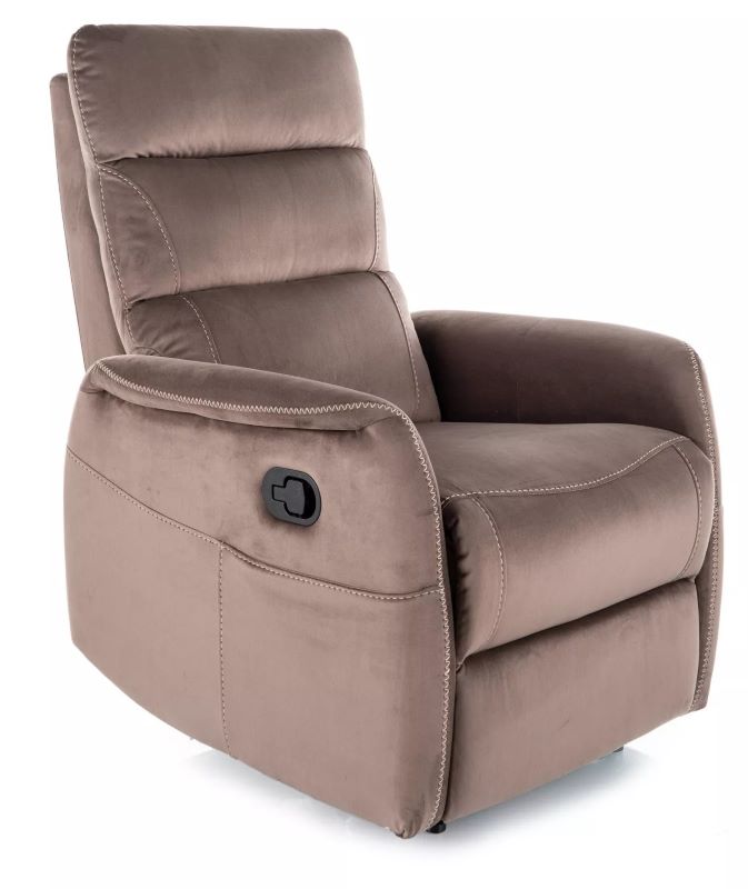 Fotel wypoczynkowy rozkładany Solet M Velvet cappuccino