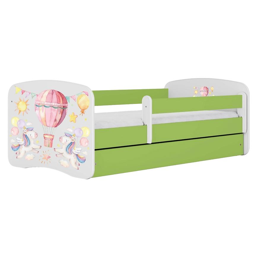 Łóżko dziecięce Babydreams+SZ+M zielony 70x140 balonik
