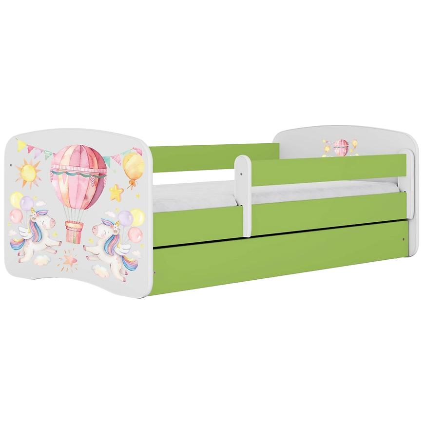 Łóżko dziecięce Babydreams+SZ+M zielony 80x160 balonik