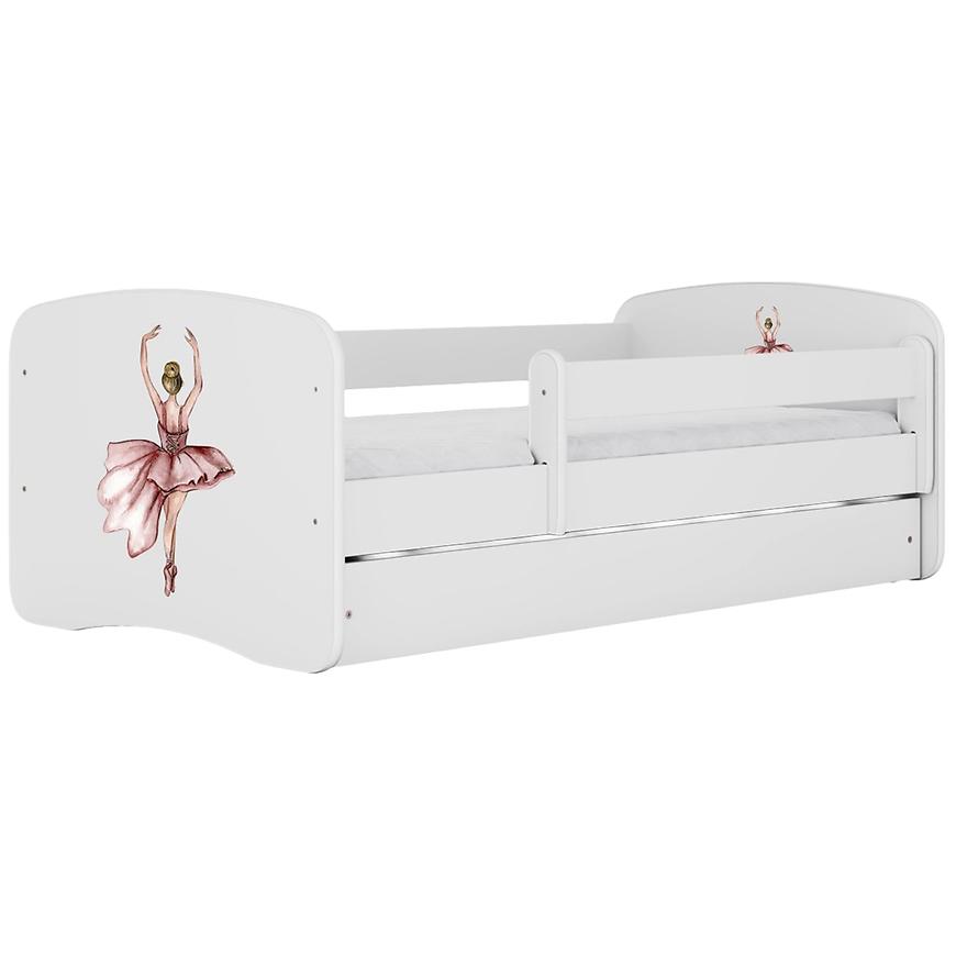 Łóżko dziecięce Babydreams+SZ+M biały 80x160 baletnica