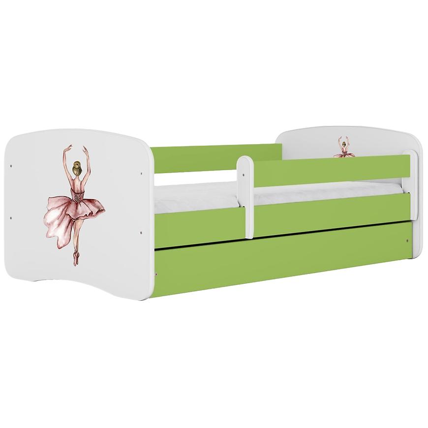 Łóżko dziecięce Babydreams+SZ+M zielony 80x160 baletnica