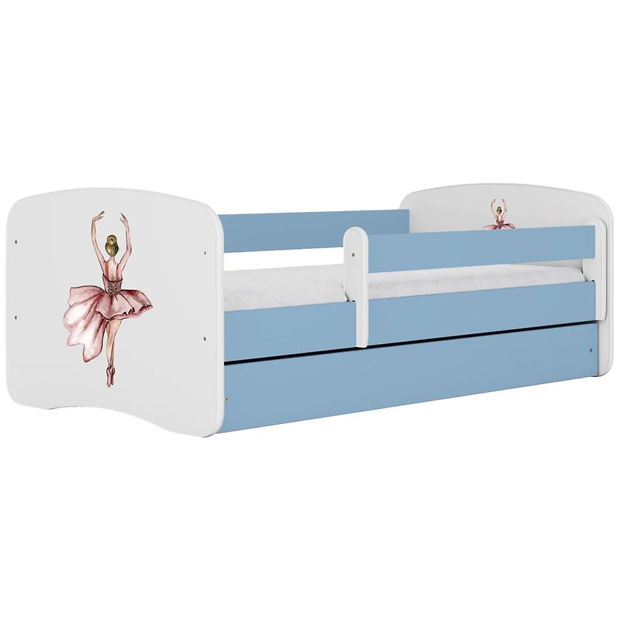Łóżko dziecięce Babydreams+SZ+M niebieski 80x180 baletnica
