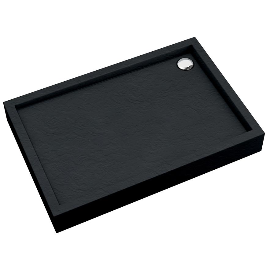 Brodzik prostokątny Astrix 80x100x16 czarny struktura AQM4736CST