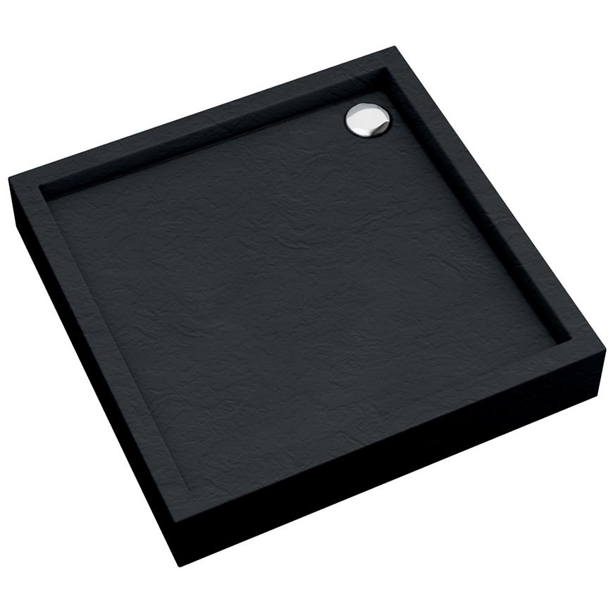 Brodzik kwadratowy Astrix 80x80x16 czarny struktura AQM4730CST
