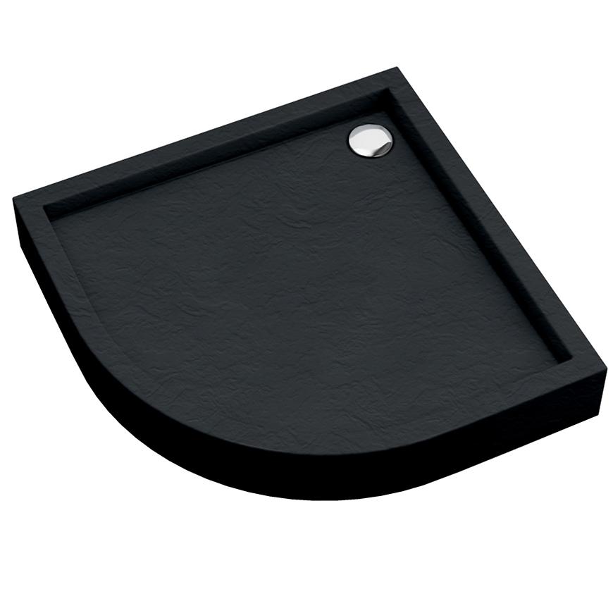 Brodzik półokrągły Astrix 80x80x16 czarny struktura AQM4733CST