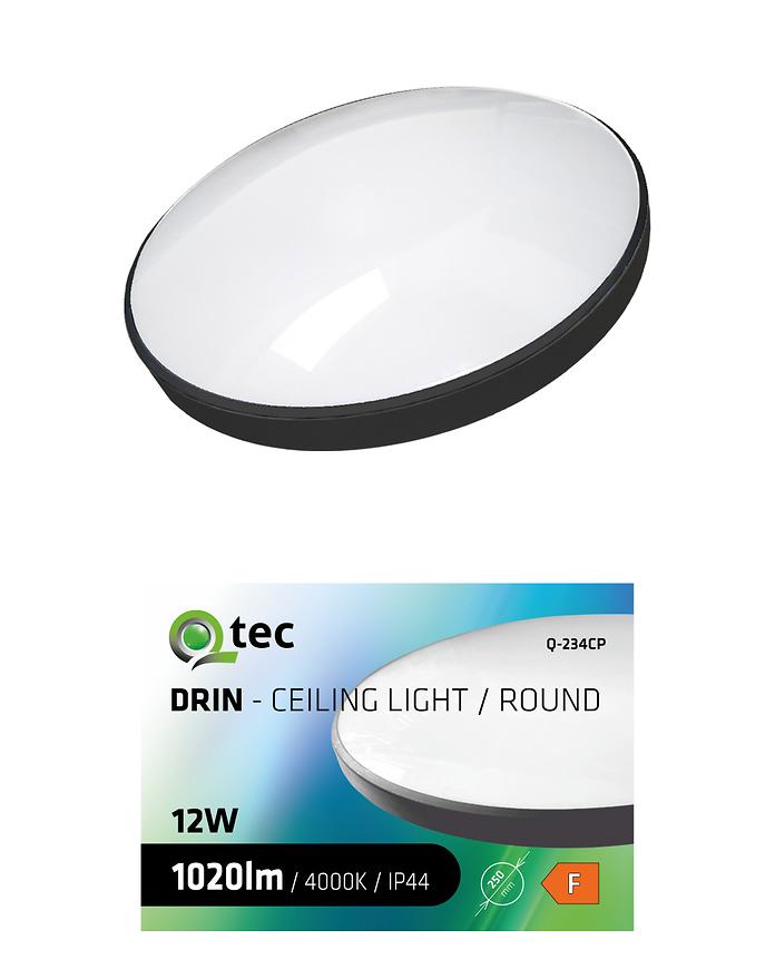 Plafon QTEC 12W 4000K czarny