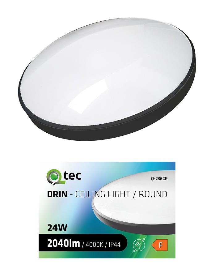 Plafon QTEC 24W 4000K czarny