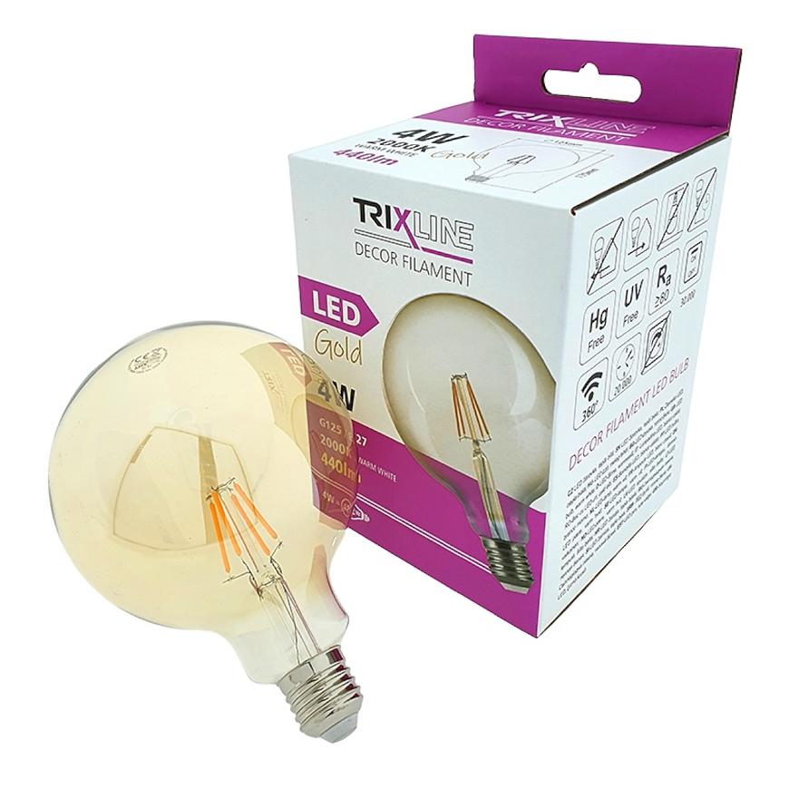 Żarówka LED G125 4W E27 2000K Gold Decor Filament