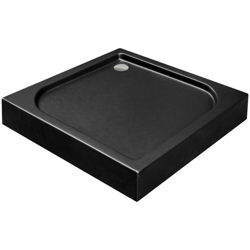 Brodzik kwadratowy Oskar Stone Effect New 80x80 czarny