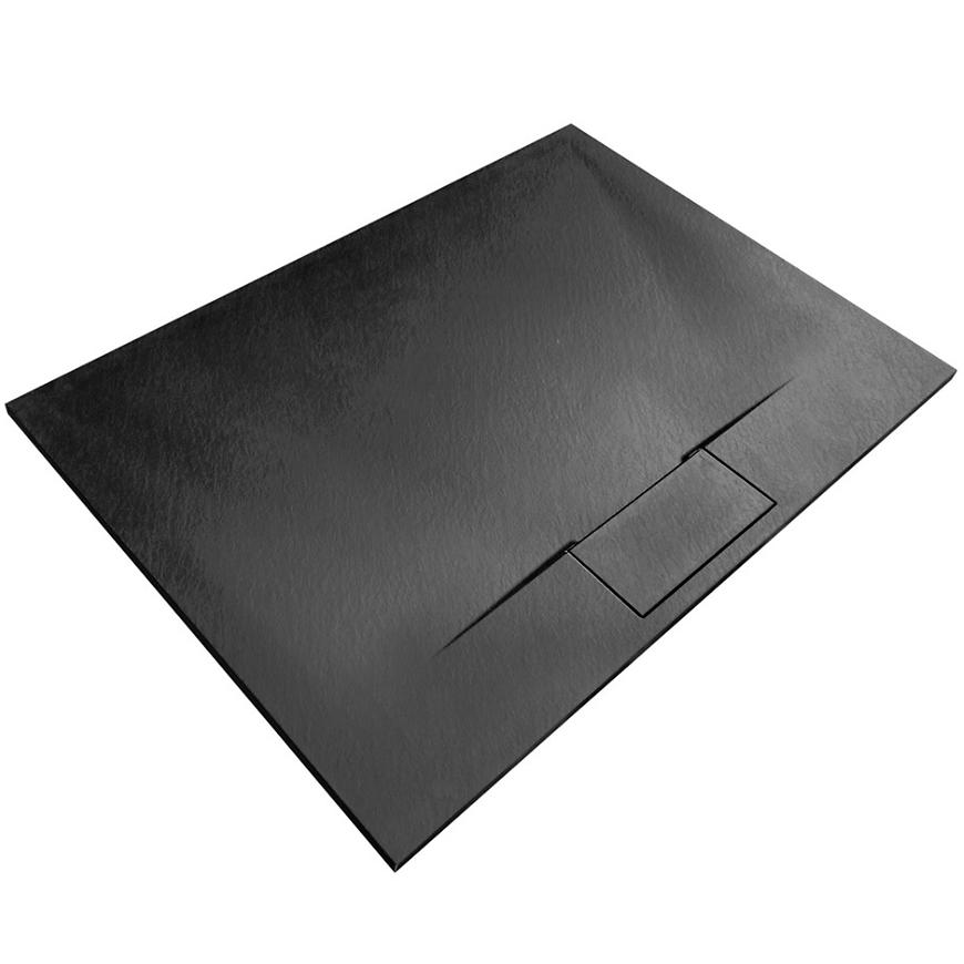 Brodzik prostokątny Bazalt Long black 80x100