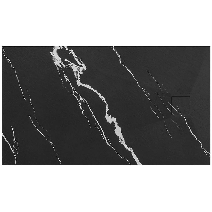 Brodzik prostokątny Magnum Carrara Black 80x100x2,5 Rea K7007