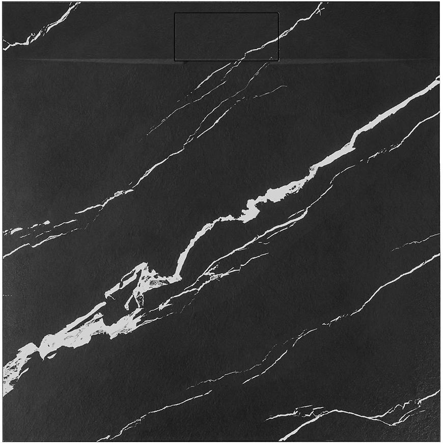 Brodzik kwadratowy Magnum Carrara Black 90x90x2,5 Rea K7003
