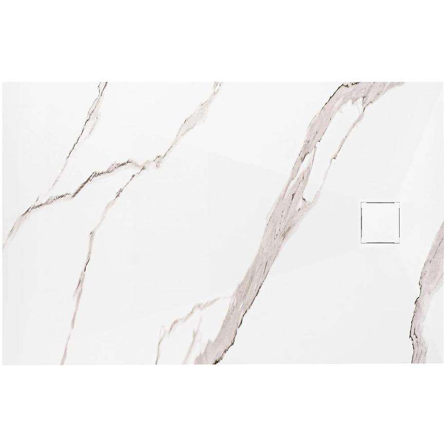 Brodzik prostokątny Magnum Carrara White 80x100x2,5 Rea K7004