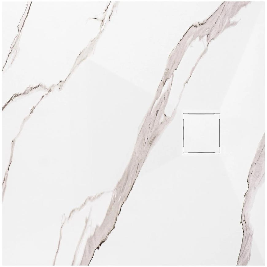 Brodzik kwadratowy Magnum Carrara White 90x90x2,5 Rea K7005