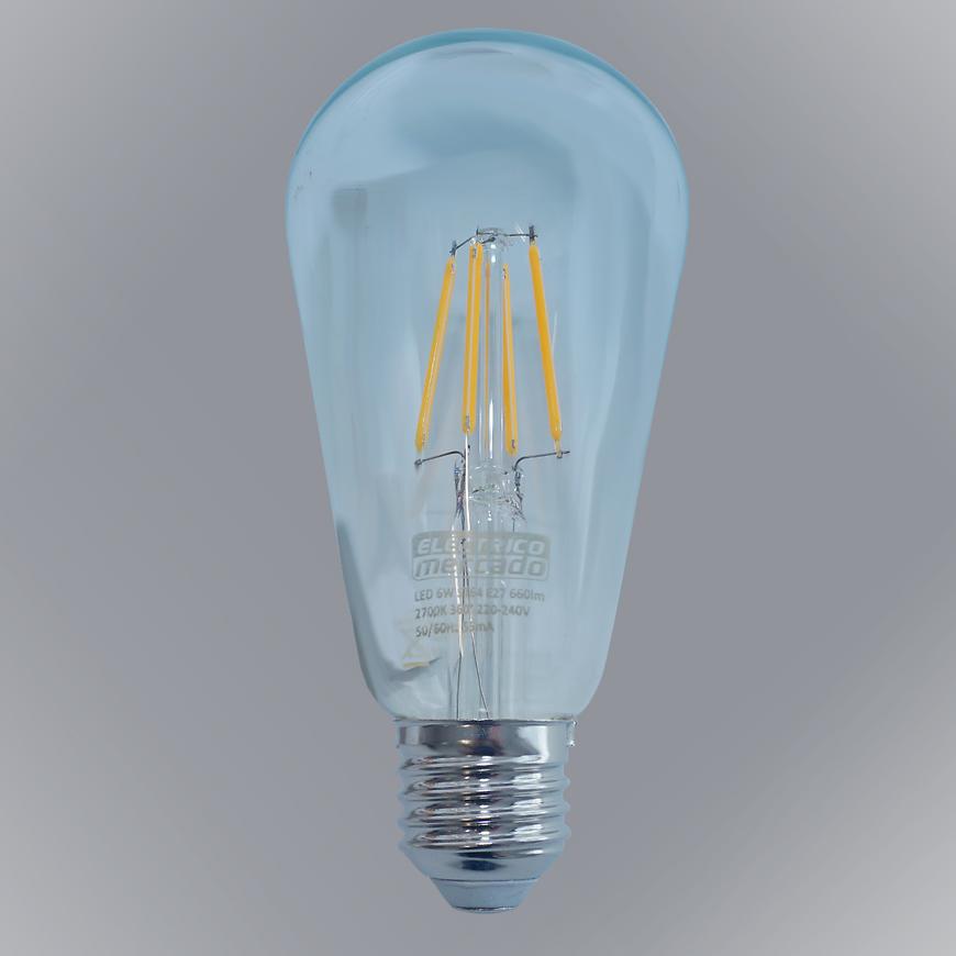 ŻARÓWKA FL ST64 6W/660LM E27 230V 2700K CLEAR