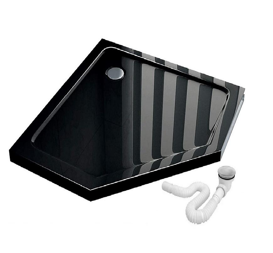 BRODZIK PIECIOKĄTNY DIAMOND BLACK 90X90X5 K8543