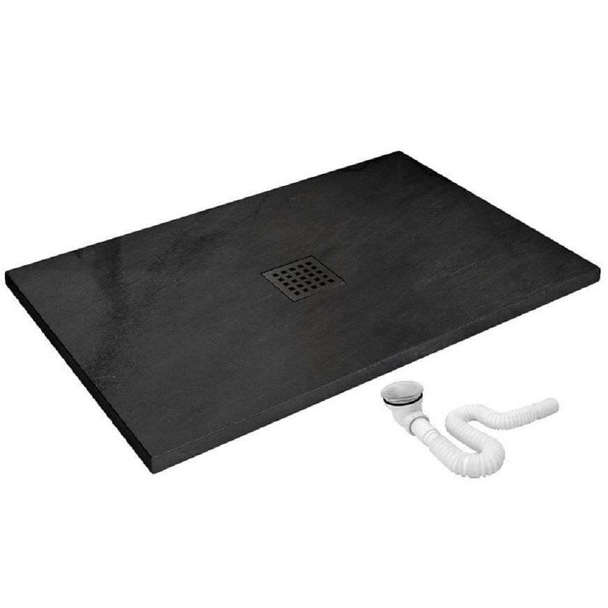 Brodzik prostokątny Rock Rea K4580 black 90x120