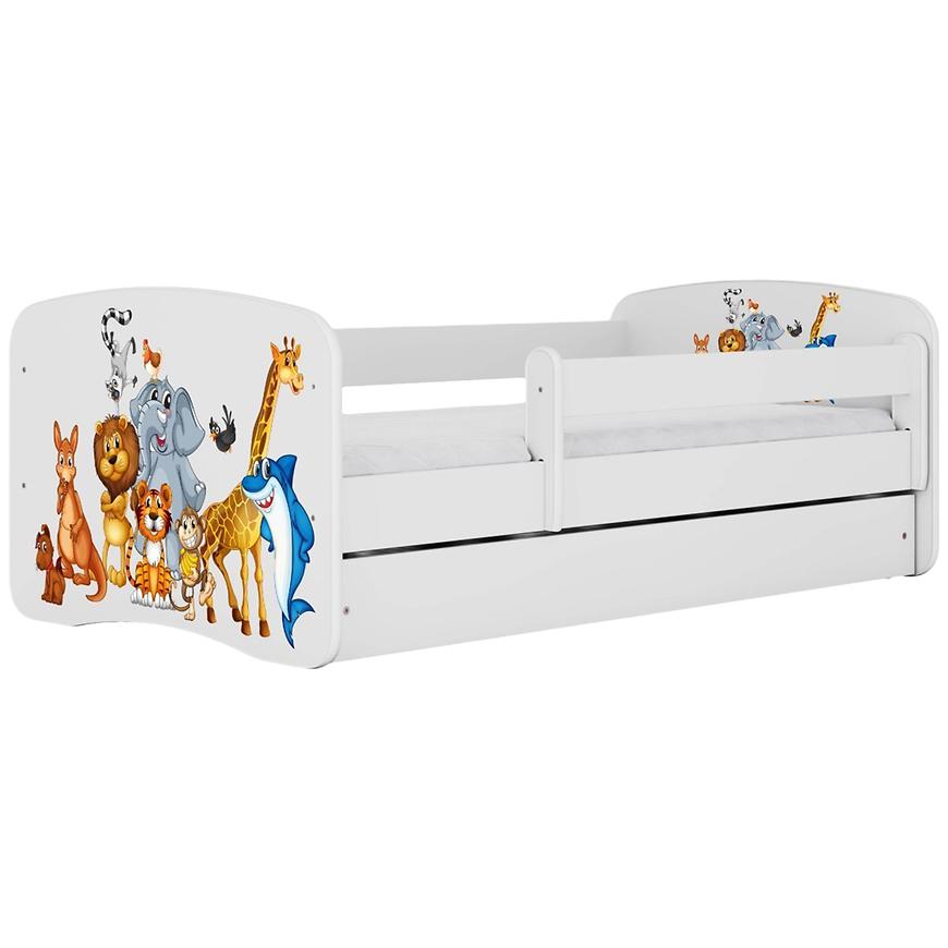 Łóżko dziecięce Babydreams+SZ+M biały 70x140 zwierzęta