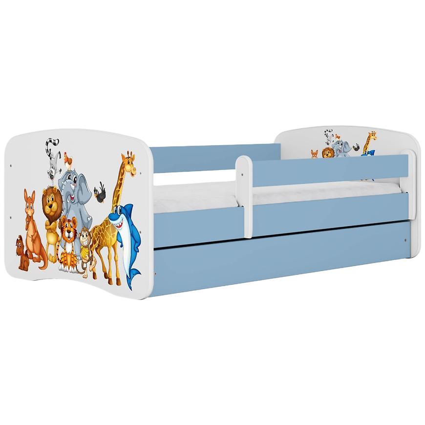 Łóżko dziecięce Babydreams+SZ+M niebieski 70x140 zwierzęta