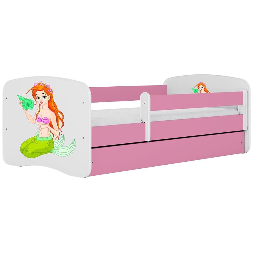 Łóżko dziecięce Babydreams+SZ+M różowy 70x140 syrenka