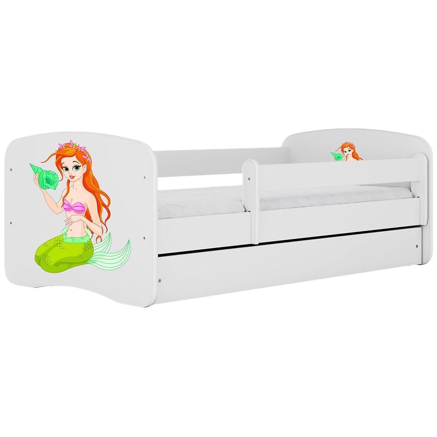 Łóżko dziecięce Babydreams+SZ+M biały 80x160 syrenka