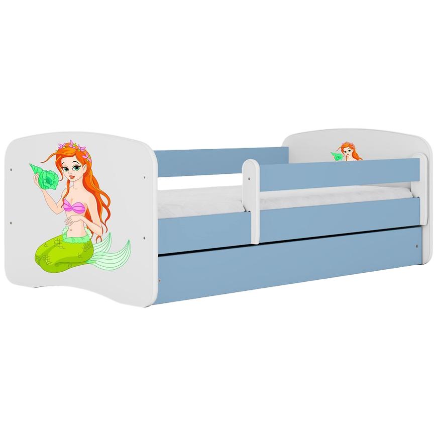 Łóżko dziecięce Babydreams+SZ+M niebieski 80x160 syrenka