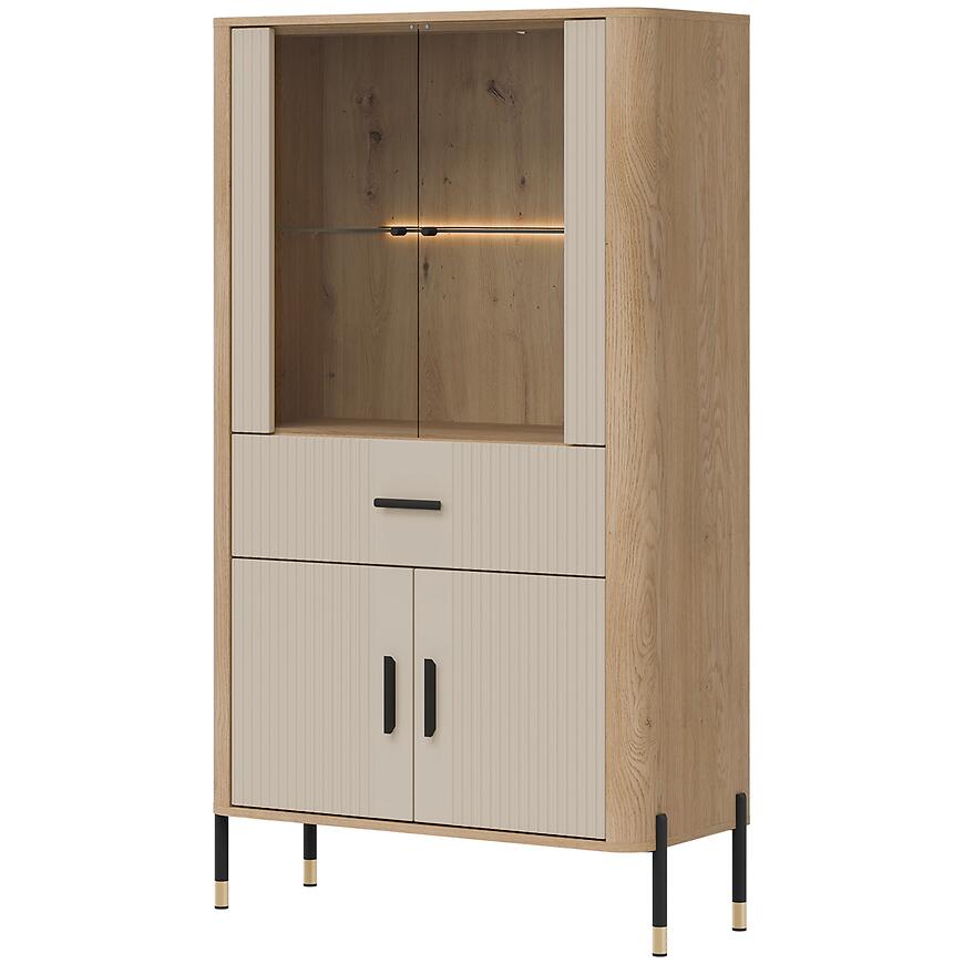 Witryna Niska Dante Dt12 Dąb Cremona/Kaszmir