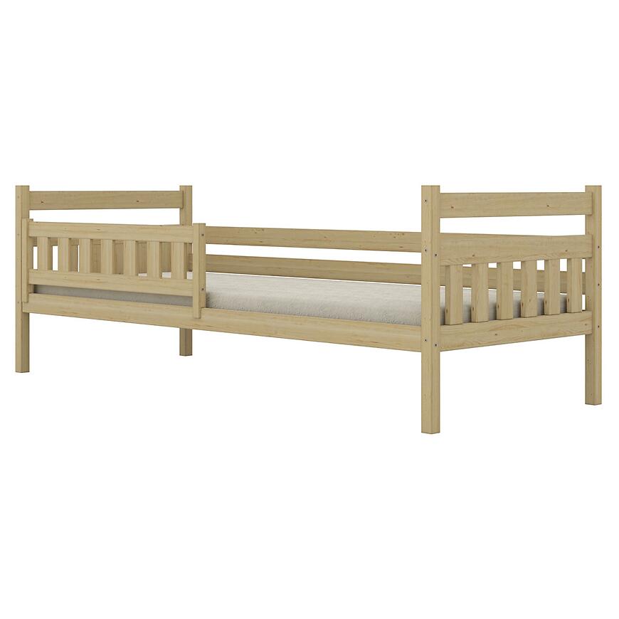 Łóżko Dawid standard + barierka 80x180 naturalne, nielakierowane