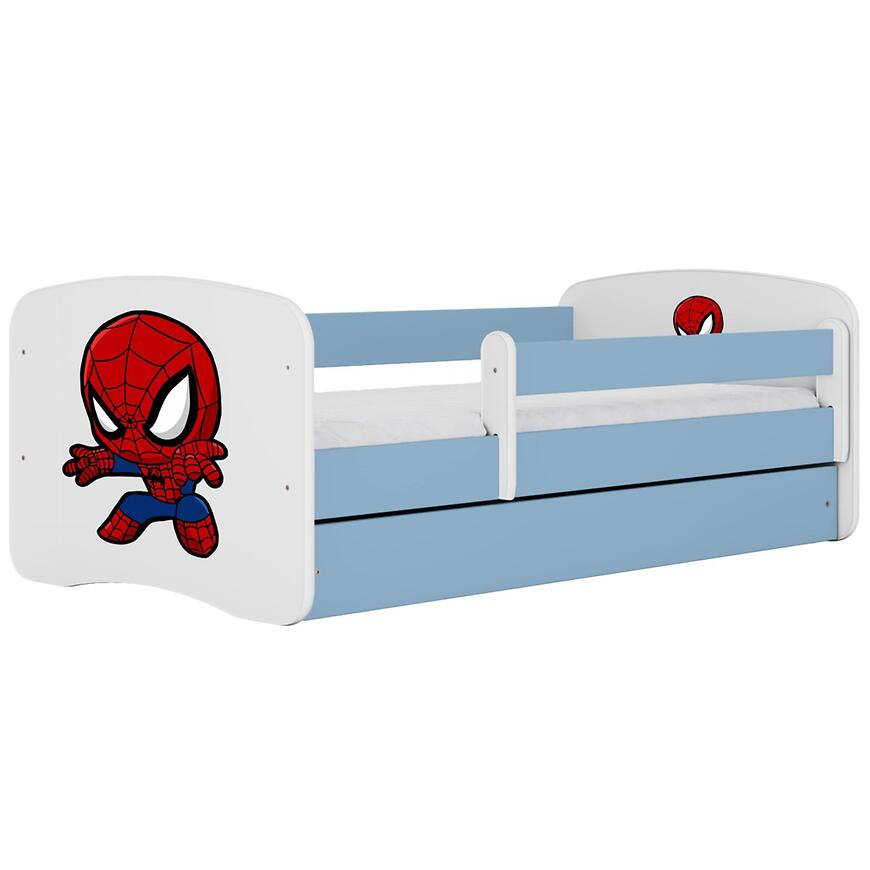 Łóżko dziecięce Babydreams+SZ+M niebieski 80x180 Spider-man
