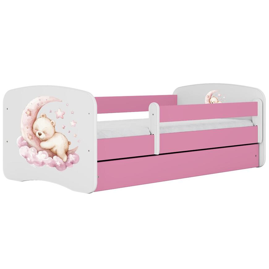 Łóżko dziecięce Babydreams+SZ+M różowy 70x140 sen