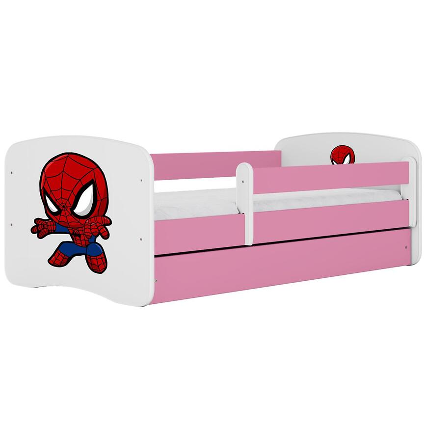 Łóżko dziecięce Babydreams+SZ+M różowy 70x140 Spider-man