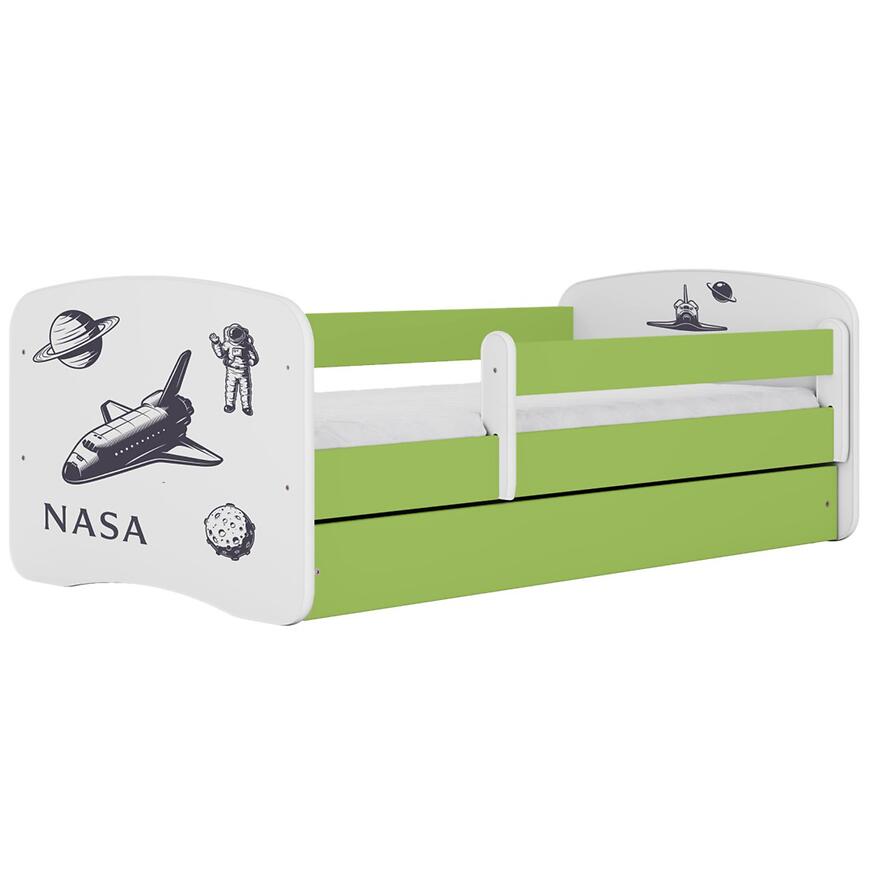 Łóżko dziecięce Babydreams+SZ+M zielony 80x180 Nasa