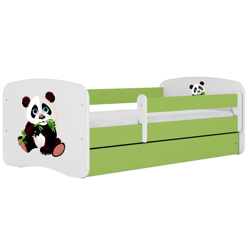 Łóżko dziecięce Babydreams+SZ+M zielony 80x180 panda 2