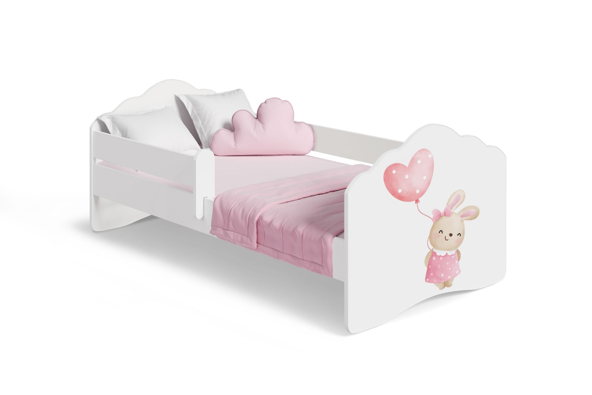 Łóżko dziecięce z materacem Fala 140x70 - Bunny