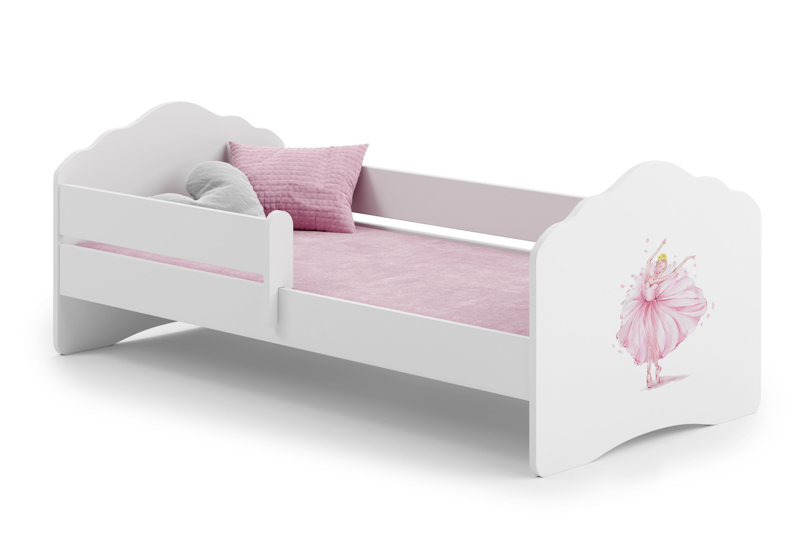 Łożko dziecięce FALA z barierką 140x70 Księżniczka w koronie