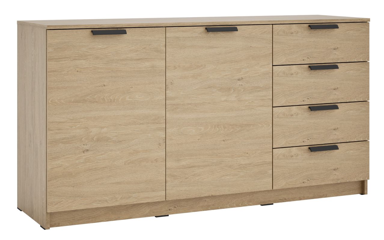 Komoda dwudrzwiowa z szufladami Ava 04 2D4S dąb kamienny