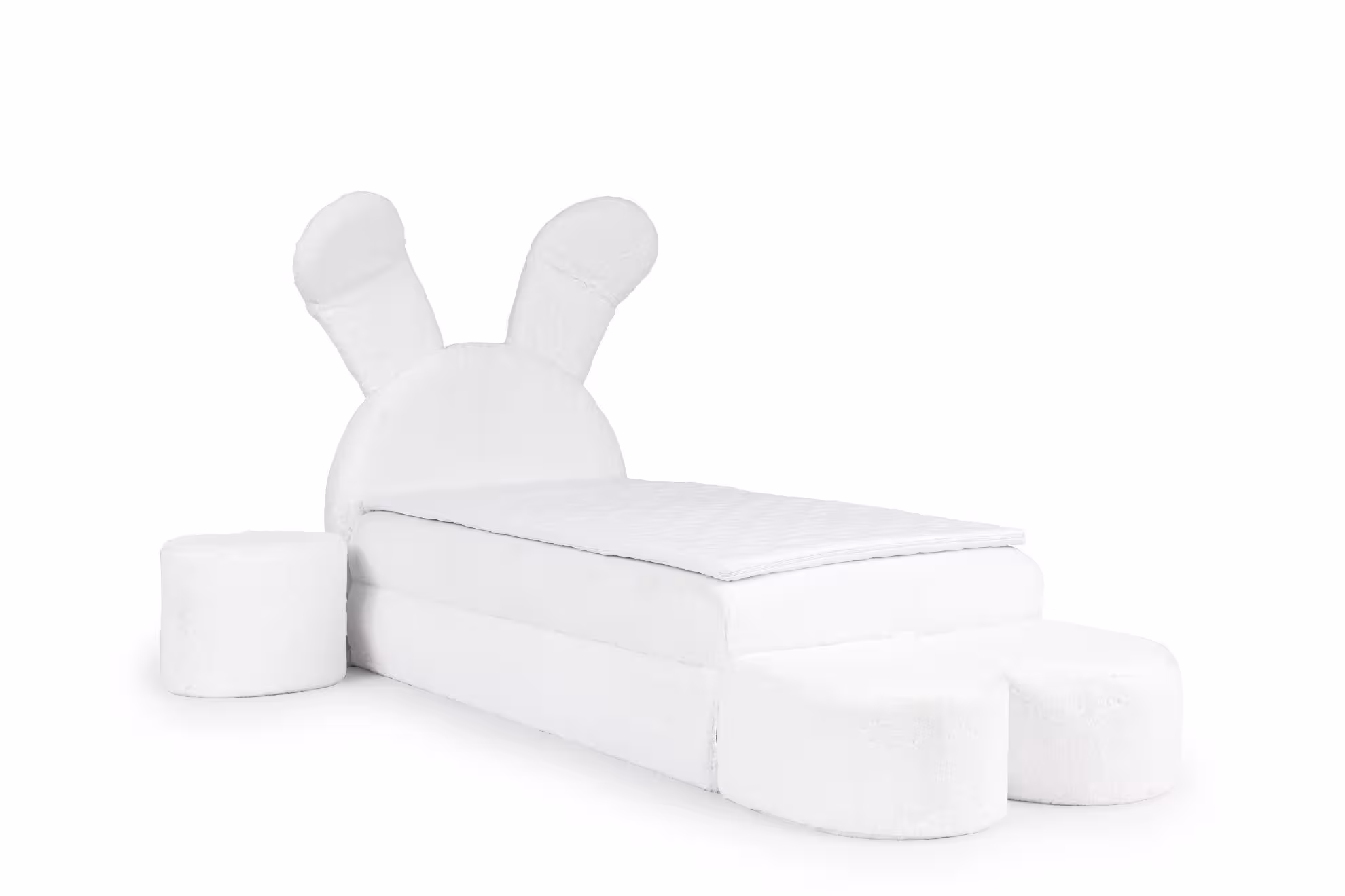 Łożko kontynentalne Rubbit z zestawem 100x200 biały