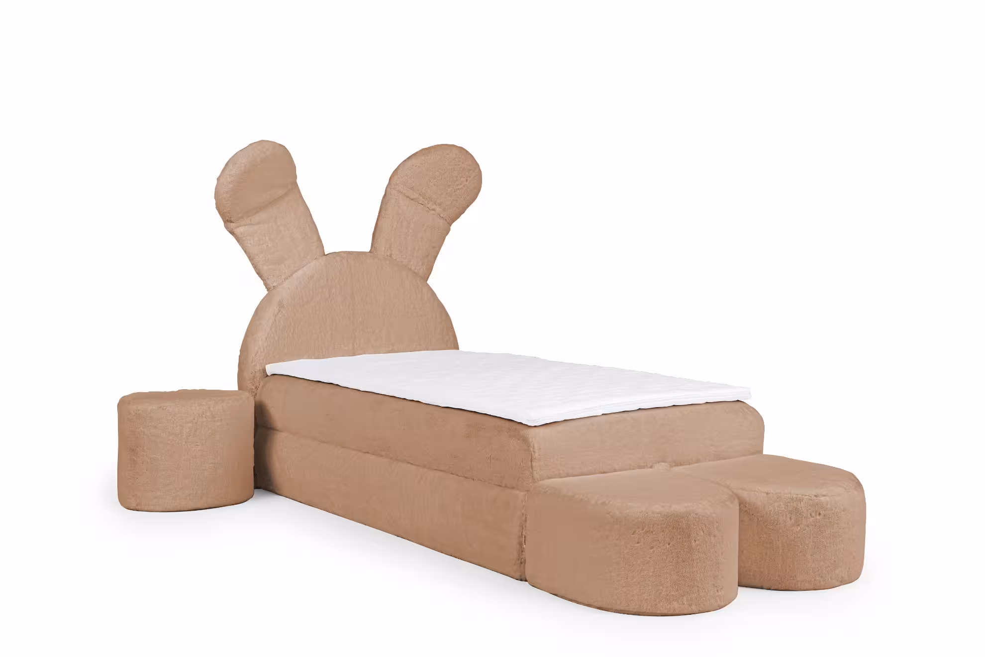Łożko kontynentalne Rubbit z zestawem 100x200 Capuccino