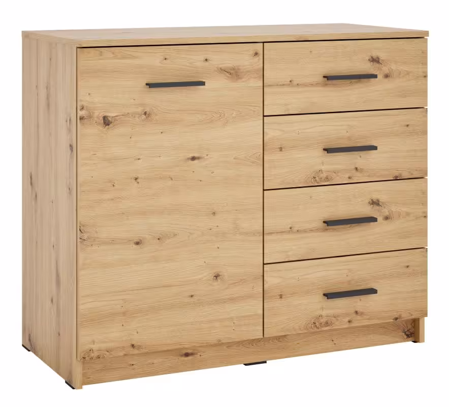 Komoda jednodrzwiowa z szufladami Alfa 1D4S Typ 1 dąb artisan