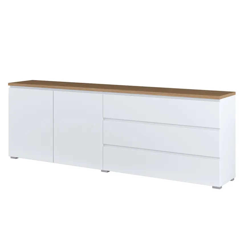 Komoda 2d3s Modo 28 200cm Dąb Mauvella/Biały