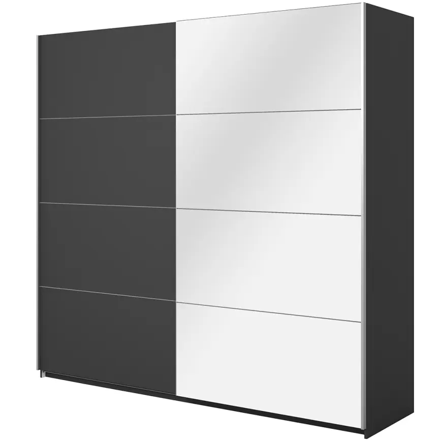 Szafa 221cm Beta 58  Czarny/Lustra