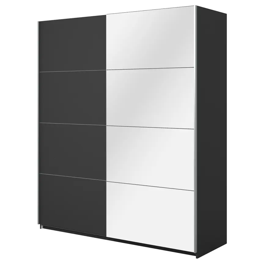 Szafa 180cm Beta 56  Czarny/Lustra
